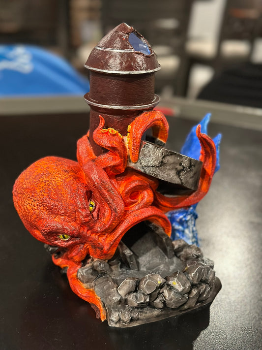 Kraken Dice Tower – 3D Printed, Hand-Painted, and Perfect for Tabletop RPGs! 🎲🐙