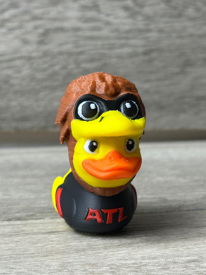 3D printed Atlanta Falcons football duck figurine, detailed team logo, collectible fan decor, perfect NFL gift idea