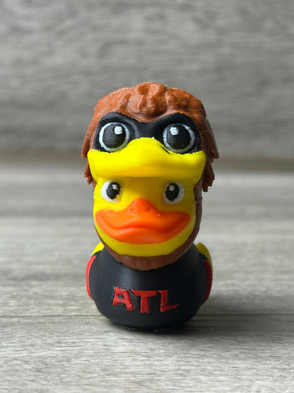 3D printed Atlanta Falcons football duck figurine, NFL fan collectible, team logo decoration, sports memorabilia gift