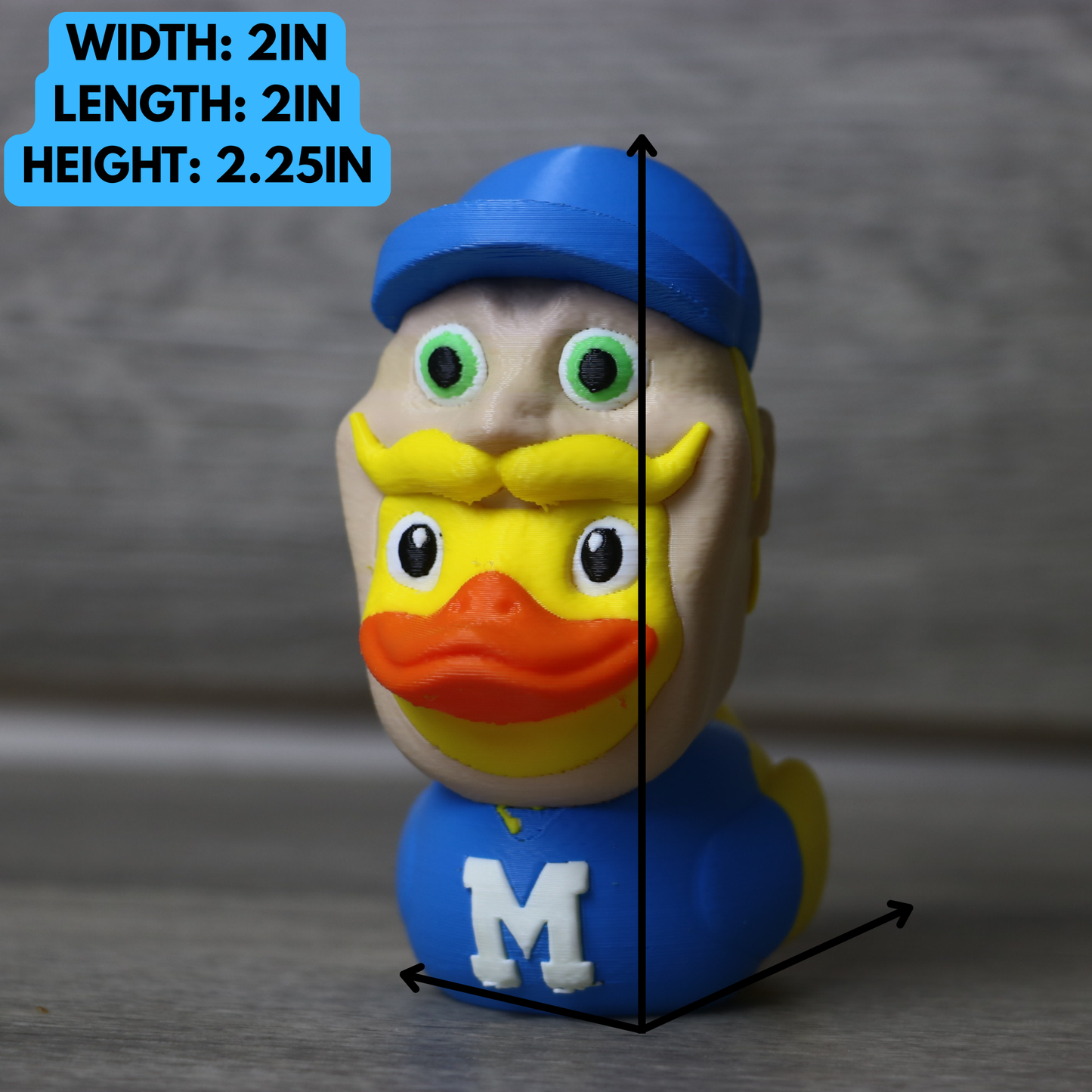 Milwaukee Bernie Duck Figurine - 3D Printed Wisconsin Sports Duck by ComiskasCustom