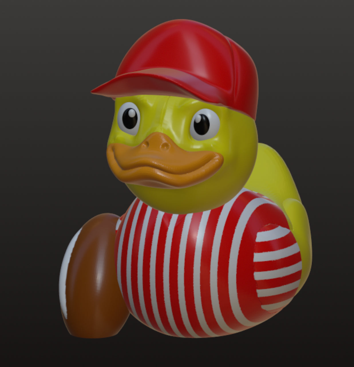 Wisconsin Fan Gift — Red White Striped Duck — College Football Fan Gift