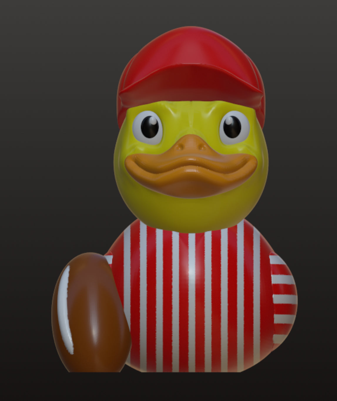 Wisconsin Fan Gift — Red White Striped Duck — College Football Fan Gift