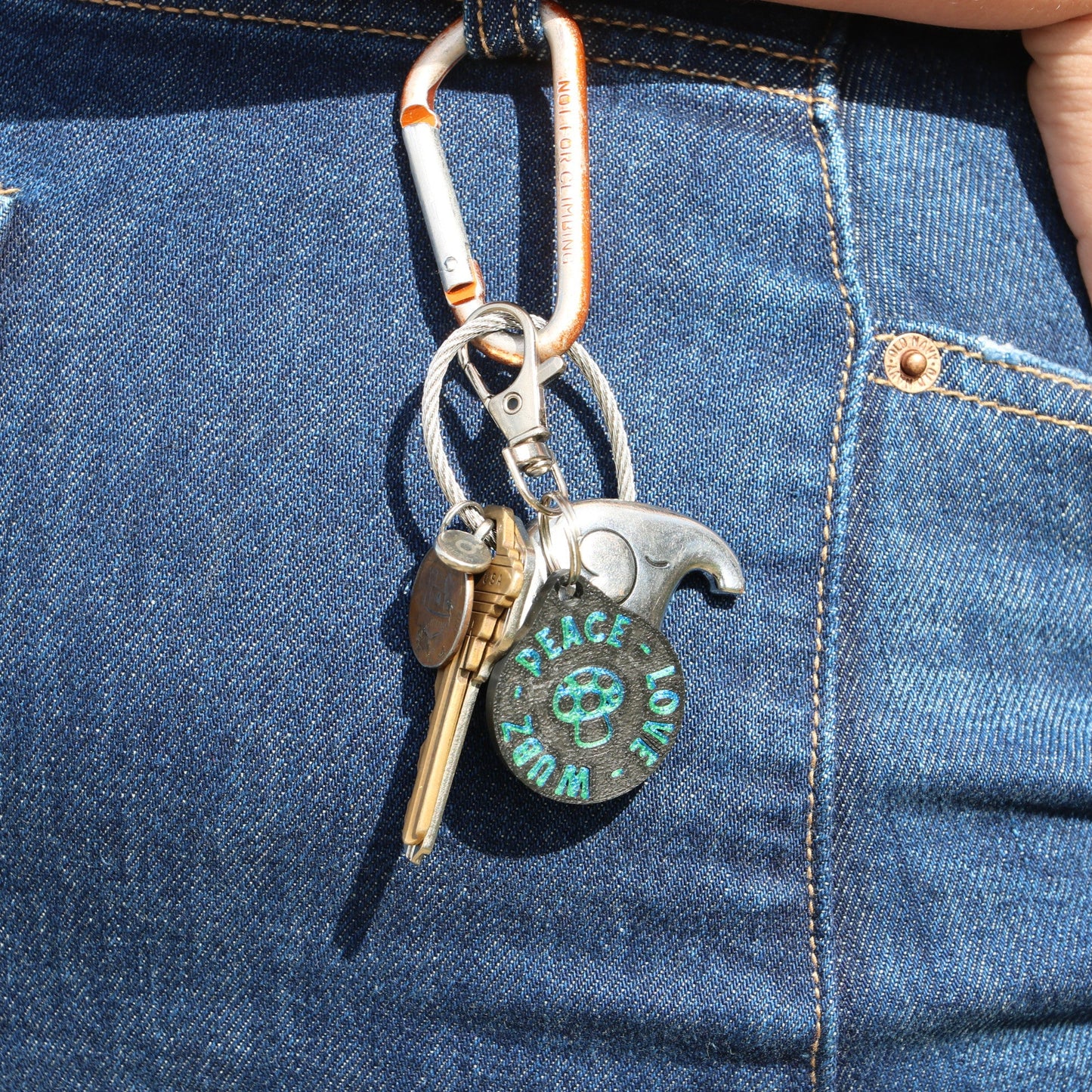 Peace Love Wubz Keychain | Rave EDM Bass Gift
