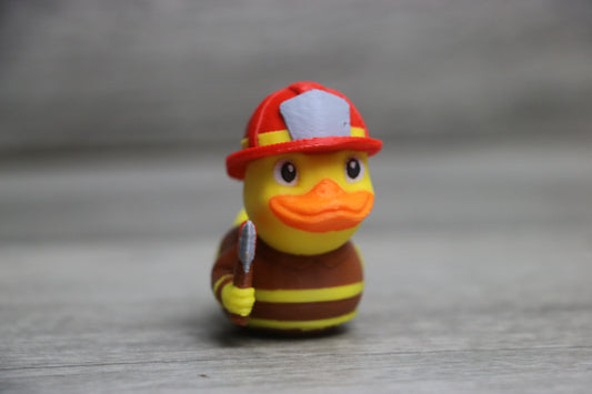 Firefighter Duck Figurine – Jeep Ducking Gift for First Responders & Collectors