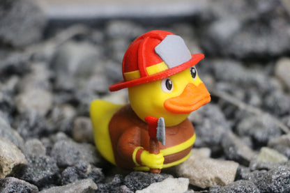 Firefighter Duck Figurine – Jeep Ducking Gift for First Responders & Collectors