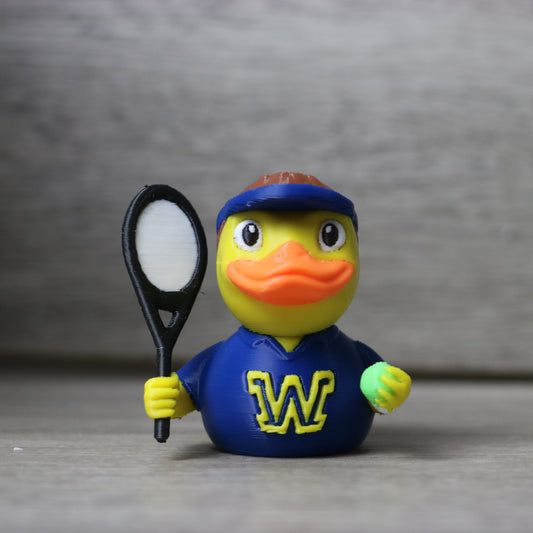 Wilkes University Girls Tennis Duck - 3D Printed Sports Duck Figurine