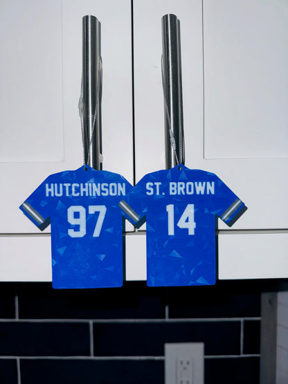 Detroit Lions Jersey Ornament – Custom Football Fan Christmas Decoration, Sports Team Holiday Decor