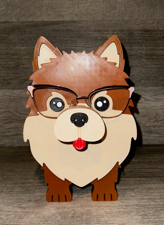 Pomeranian Glasses Holder – 3D Printed Eyewear Stand for Dog Lovers