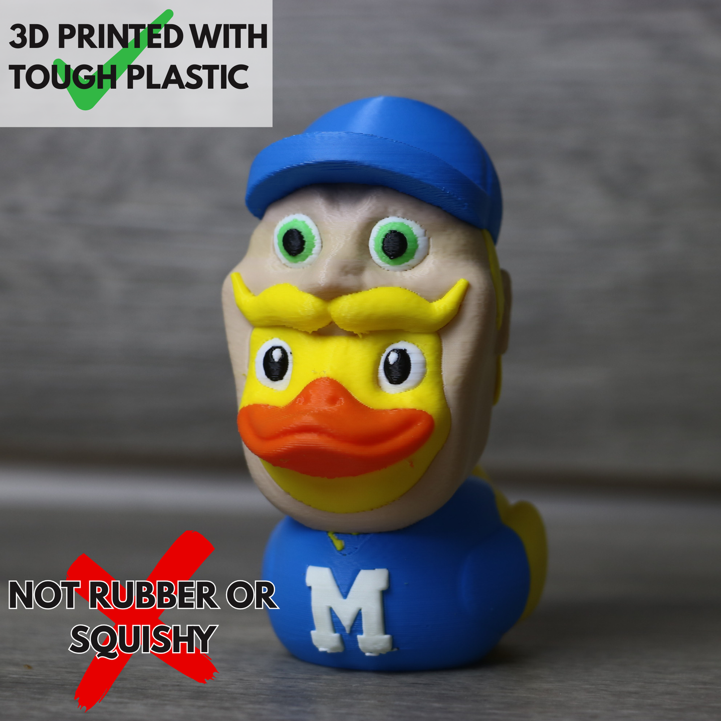 Milwaukee Bernie Duck Figurine - 3D Printed Wisconsin Sports Duck by ComiskasCustom