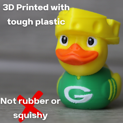 Packers Duck Cheese Head – Packers Fan Gift, Funny Football Duck, Tailgate Decor Toy